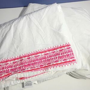 Lilly Pulitzer Pottery Barn Shell of a Time King Size Sheets 100% Organic Cotton